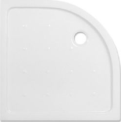 Semicircular Porcelain Shower White Slim 90x90x6.5cm