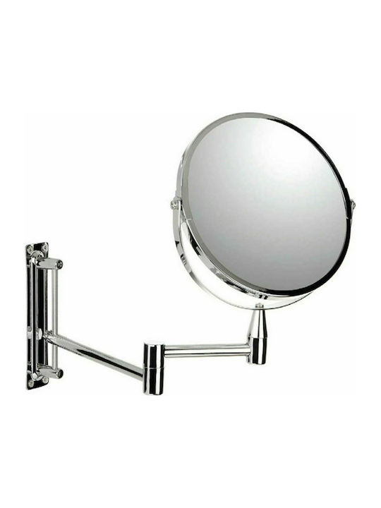 Dimitracas Magnifying Round Bathroom Mirror made of Stainless Steel 17x17cm Silver