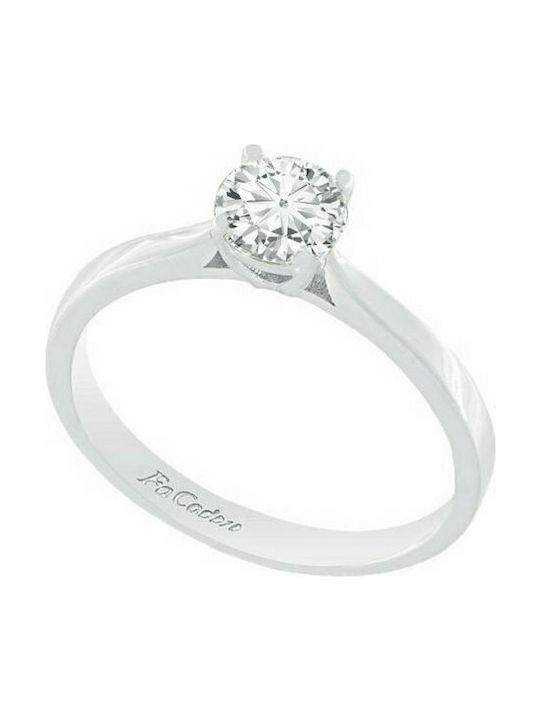 Fa Cad'oro Single Stone Ring From 14K White Gold Fa Cad'oro Single Stone Ring From 14K White Gold