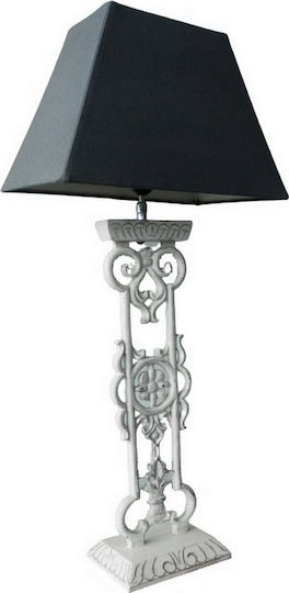 MSA Hut Metall Vintage Tischlampe mit Gray Schirm und Weiß Basis
