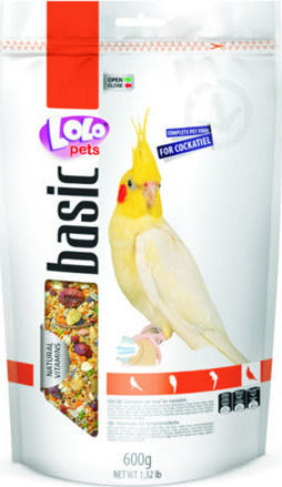 Lolo Pets Basic Cockatiel Τροφή για Παπαγαλάκια 0.6kg