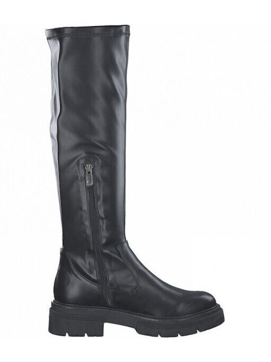Leder Damenstiefel Schwarz