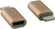 Golf Μετατροπέας Lightning male σε micro USB female Χρυσό 1τμχ