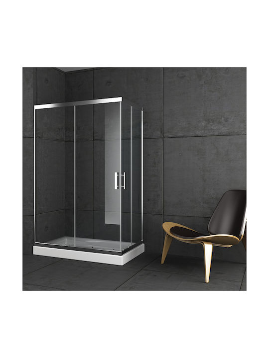 Orabella Stardust Easy Fix Kabine für Dusche mit Schieben Tür 86.5-89x110x190cm Klarglas Chrom