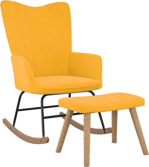 Κουνιστή με Υποπόδιο 61x78x98cm Κίτρινη Μουσταρδί