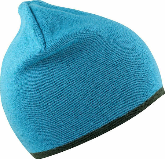 Beanie Unisex Wendbar Beanie Gestrickt Aqua/Grey