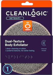 Cleanlogic Dual Texture Body Exfoliator Cleanlogic Bath Detoxify Sponge Gray 1pcs