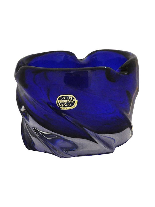 Bohemia Aschenbecher Zigarette Kristall Blau 10.5x8cm 1Stück