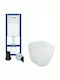 Tema Stehende Toilette mit Spülung mit Deckel Weißes