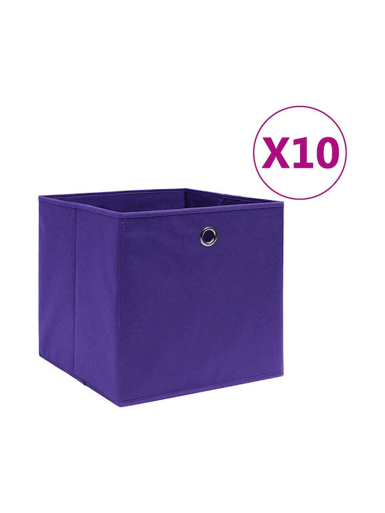 vidaXL Текстил Кутия за съхранение Лилав 28x28x...