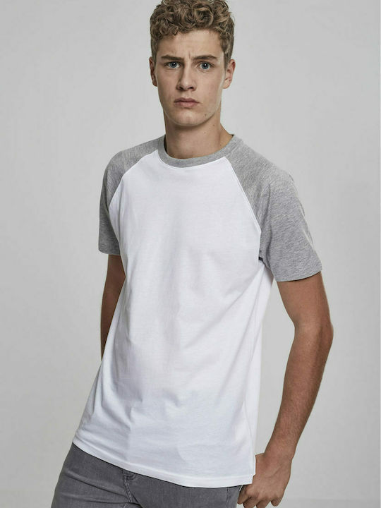 Urban Classics Ανδρικό T-shirt White / Grey Μον...