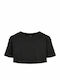 Παιδικό Crop Top Κοντομάνικο Μαύρο
