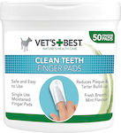 Vet's Best Clean Teeth Finger Pads Dental Dog Μαντηλάκια Καθαρισμού Δοντιών Σκύλου 50pcs