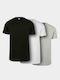 Ανδρικές Φανέλες Κοντομάνικες Black / White / Grey 3Pack