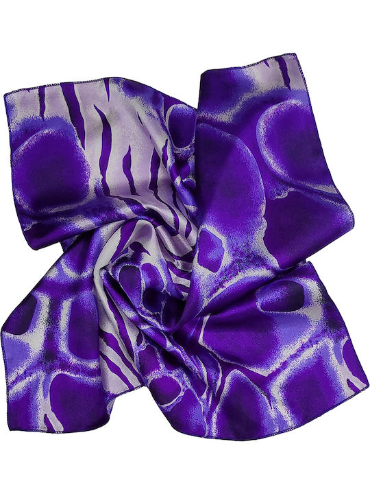 Batista de satin pentru femei pătrat 50cm x 50cm violet Aqua Abstract