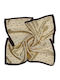 Women's Satin Handkerchief square 50cm x 50cm Gold/Brown