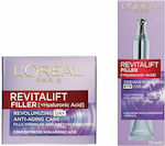 L'Oreal Paris Moisturizing & Firming Cosmetic Set Revitalift Filler Suitable for All Skin Types with Eye Cream / Face Cream 65ml