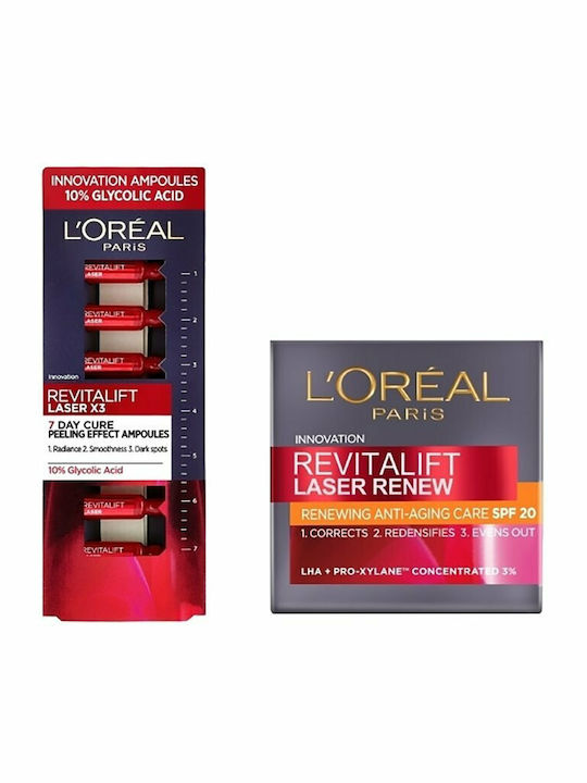 L'Oreal Paris Revitalift Laser Renew SPF20 Σετ Περιποίησης για Αντιγήρανση & Ενυδάτωση 8τμχ
