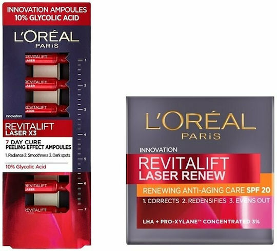 L'Oreal Paris Revitalift Laser Renew SPF20 Skin Care Set for Αnti-ageing & Moisturizing 8pcs