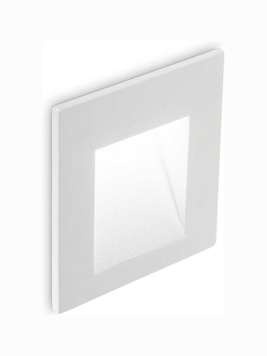 Ideal Lux Στεγανό Επιτοίχιο Σποτ Εξωτερικού Χώρου με Ενσωματωμένο LED σε Λευκό Χρώμα