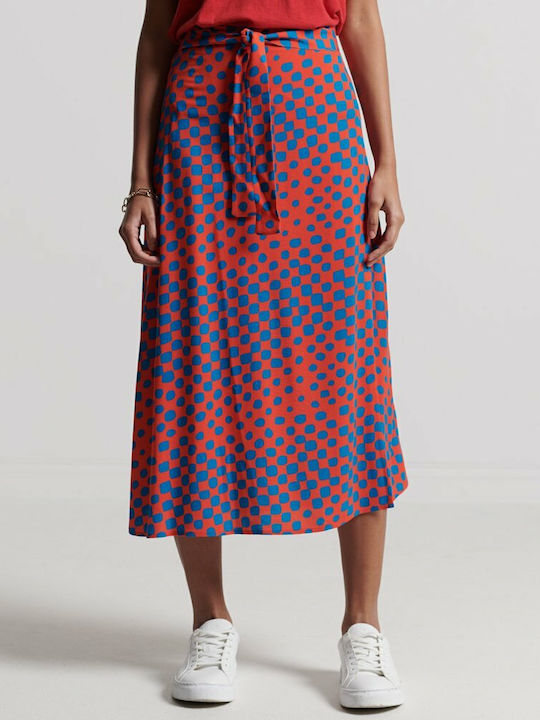 Superdry High-waisted Midi Skirt Blue Paint Str...