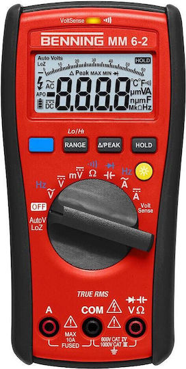 Benning MM6-2 Multimetru digital RMS real cu Măsurare AC / DC / Rezistență / Capacitate / Temperatură cu True RMS