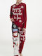 Happy People Winter Damen Schlafanzug & Pyjamas Baumwollenes Rot