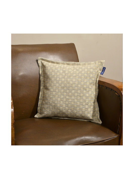 Nautica Decorative Pillow Case from 100% Cotton Beige 43x43cm