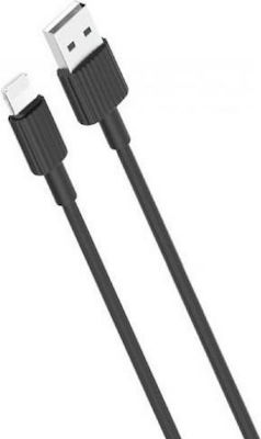 XO NBP156 USB to Lightning Cable Μαύρο 1m