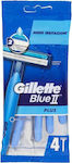 Gillette Blue ΙΙ Disposable Razors with 2 Blades & Lubricating Tape 4pcs