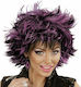 Disco Karnevalsperücke Afro Lila
