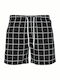 Men's Swimwear Bermuda Black/white with Patterns