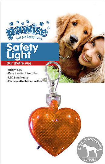 Pawise Hundemarke Herz mit Licht Rot Metall 3.5x4cm