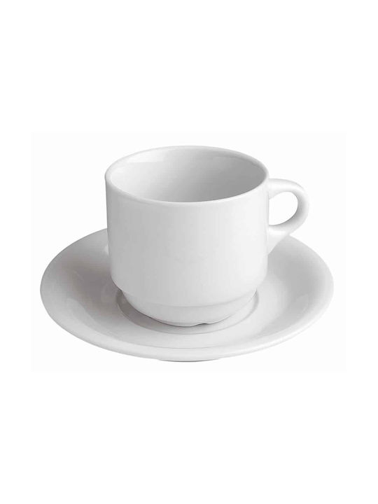 GTSA Σετ Φλιτζάνια Espresso από Πορσελάνη Λευκά 70ml 24τμχ