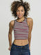 Women's Summer Crop Top Sleeveless Striped Red/Navy/White