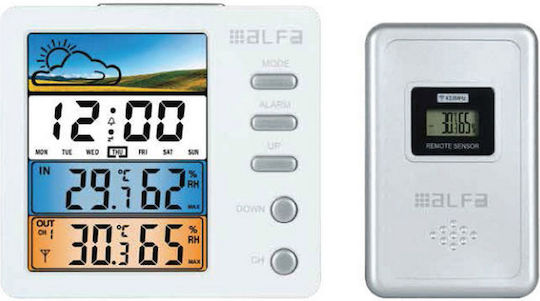 Alfa ΕΤ674C Wireless Digital Weather Station Tabletop / Wall Mounted White