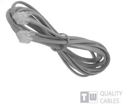 DPM Flat Τηλεφωνικό Καλώδιο RJ11 6P4C 1.2m Γκρι (29065)