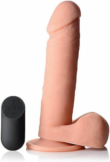 Curve Toys Vibrating Remote Control with Balls Realistic Vibrator with Remote Control 20cm Flesh