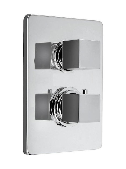 Paini Dax Built-In Mixer for Shower with 2 Exits Silver