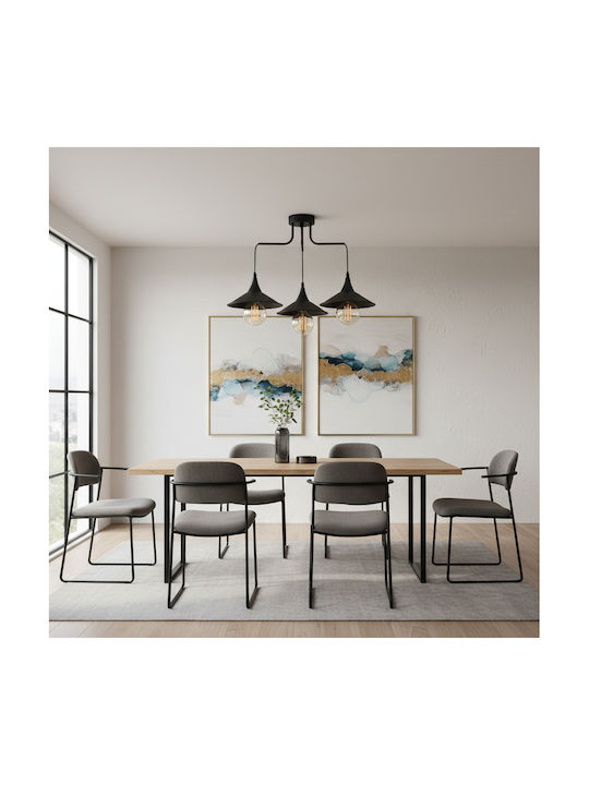 ARlight Pendant Light Black Bell with Socket E27 50x35cm