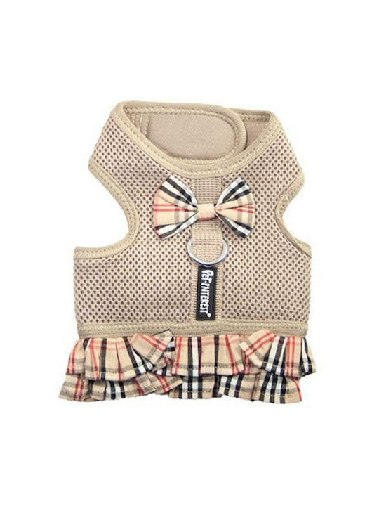 Pet Interest Hundegeschirr Weste Plaid Mesh Skirt Kariert Beige X-Large 54-64cm 5465-XL
