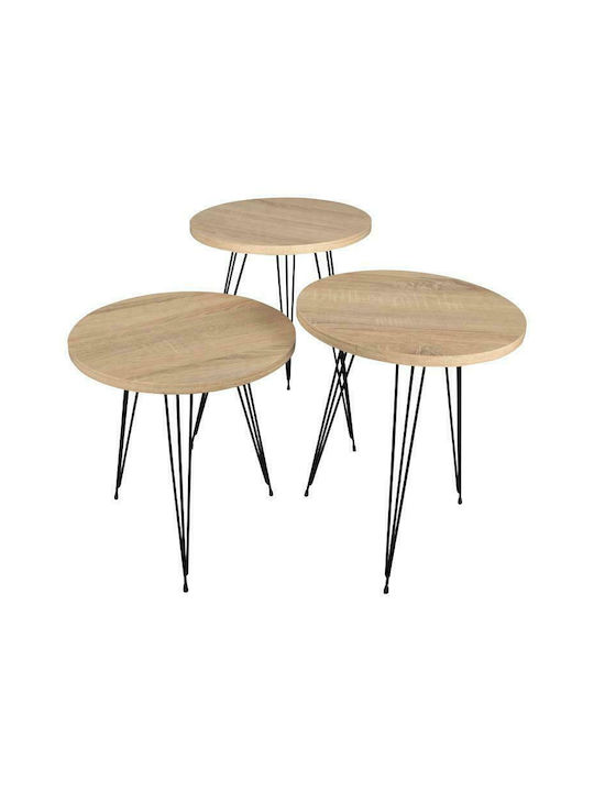 Round Wooden Zigon Tables Sonoma L40xW40xH52cm