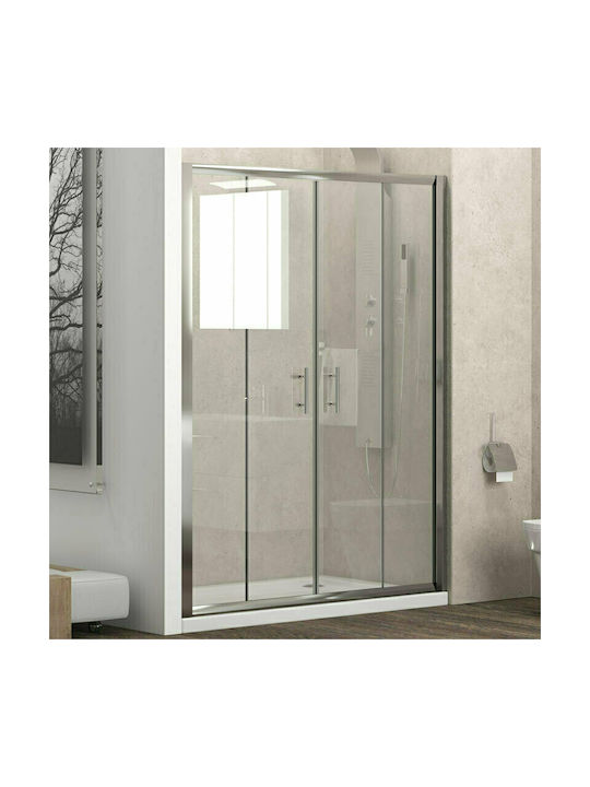 Karag Flora 600 Shower Screen for Shower with Sliding Door 200x190cm Satine Cromo