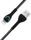 Moxom MX-CB57 LED USB to Lightning Cable Μαύρο 1m