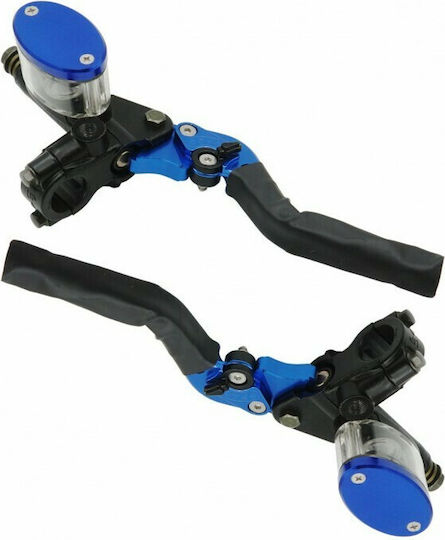 Set of Motorcycle Brake/Clutch Levers Adjustable Blue AU-00745