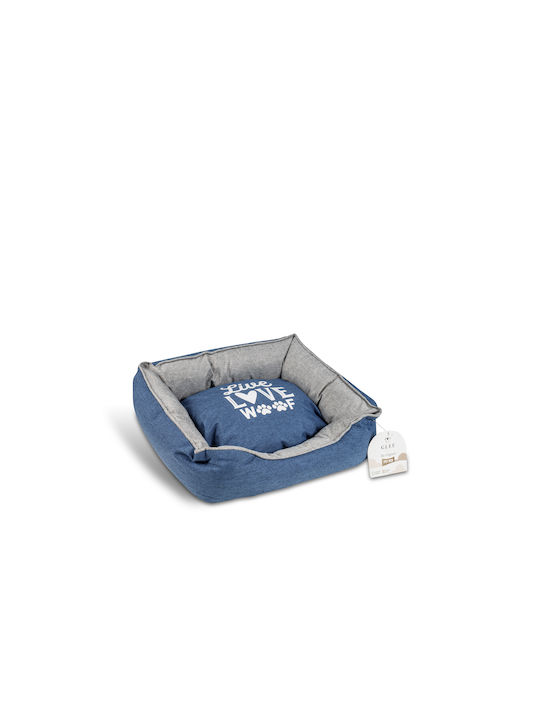 Glee Live Love Woof Sofa Dog Bed In Blue Colour 47x37cm