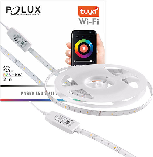 Polux LED Лента 220V RGB Светлина 2м с Захранване & WiFi Контролер