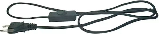 Emos Καλώδιο Ρεύματος με Διατομή 2x0.75mm² σε Μαύρο Χρώμα 1m