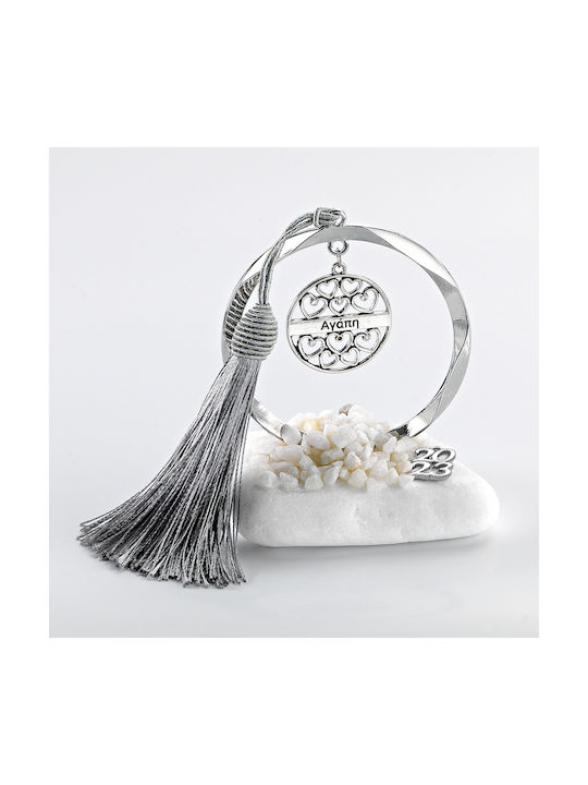 Adorex Handmade Tabletop Lucky Charm with Wishes in Pebble Silver made of Metal 2023 6x7cm 1pcs