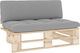 Zweisitziges Sofa Außenbereich aus Paletten mit Kissen 110x65x55cm